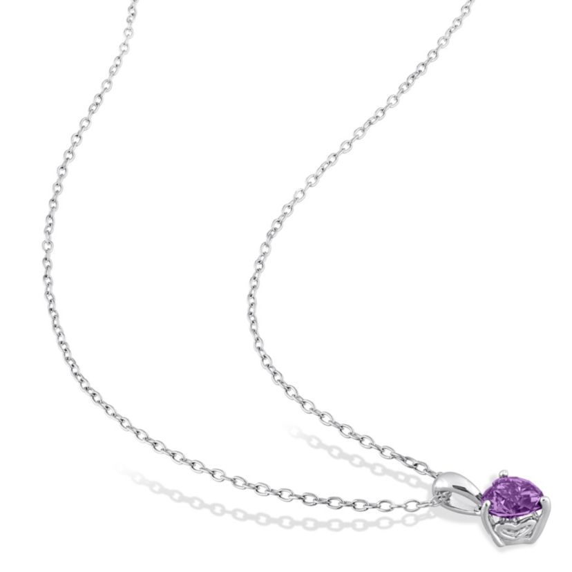 Lab Created Simulated Alexandrite Pendant with Chain and Earrings 2-Piece Set in Sterling Silver