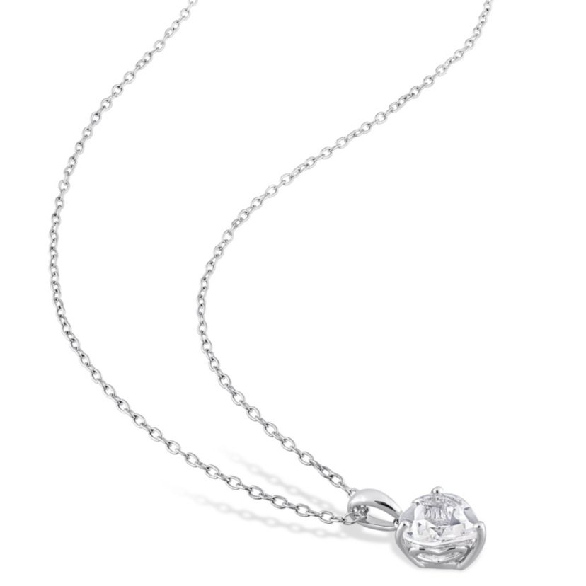 White Topaz Pendant with Chain and Earrings 2-Piece Set in Sterling Silver