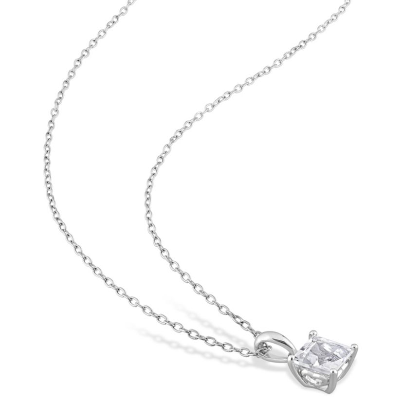 White Topaz Pendant with Chain and Earrings 2-Piece Set in Sterling Silver