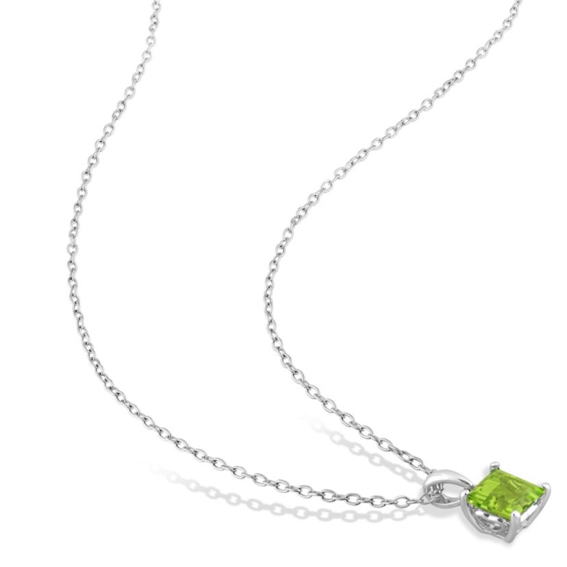 Peridot Pendant with Chain and Earrings 2-Piece Set in Sterling Silver