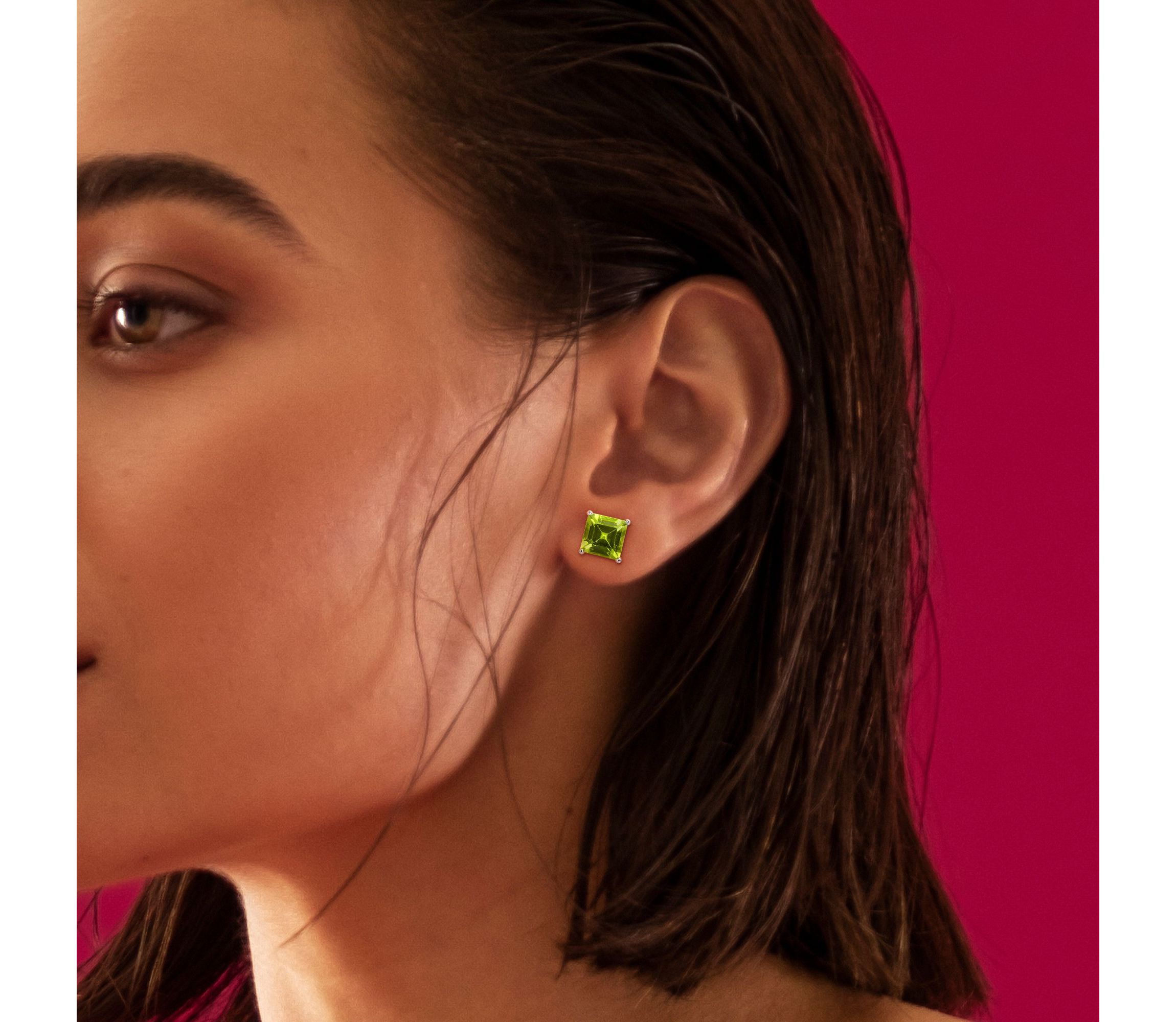 Peridot Pendant with Chain and Earrings 2-Piece Set in Sterling Silver