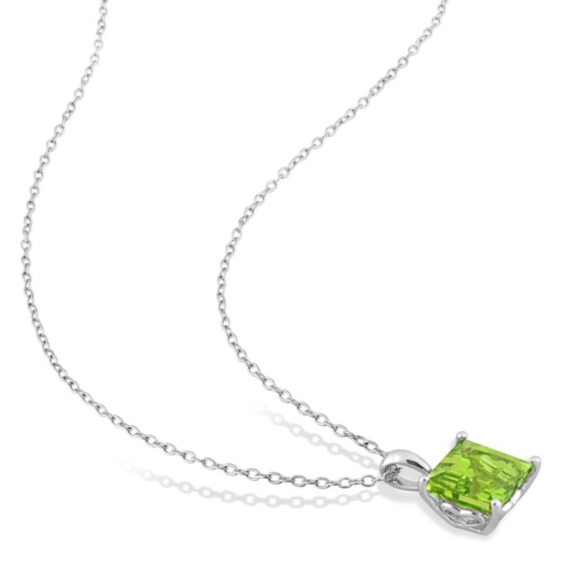 Peridot Pendant with Chain and Earrings 2-Piece Set in Sterling Silver