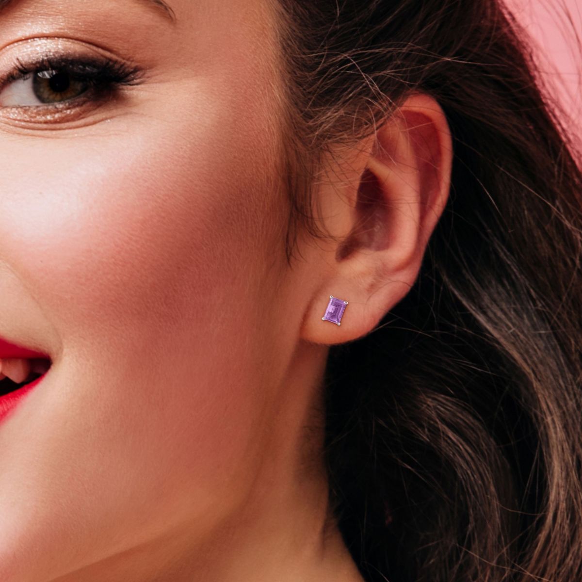 Amethyst Pendant with Chain and Earrings 2-Piece Set in Sterling Silver