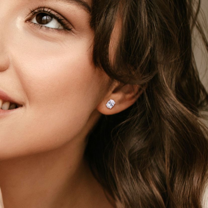 Lab Created Created White Sapphire Pendant with Chain and Earrings 2-Piece Set in Sterling Silver