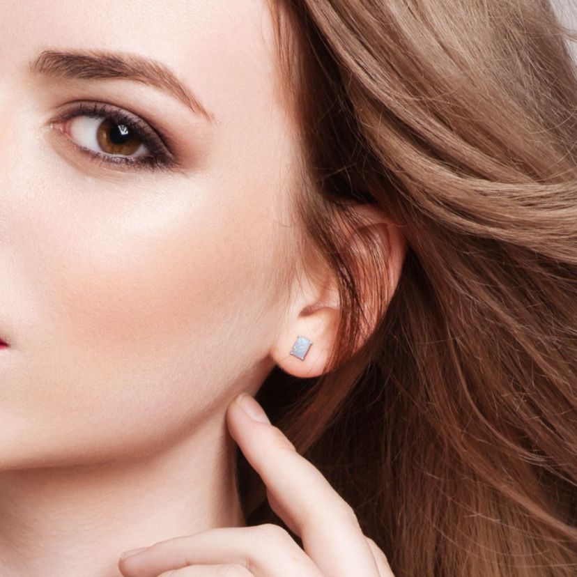 Lab Created Created Opal Pendant with Chain and Earrings 2-Piece Set in Sterling Silver