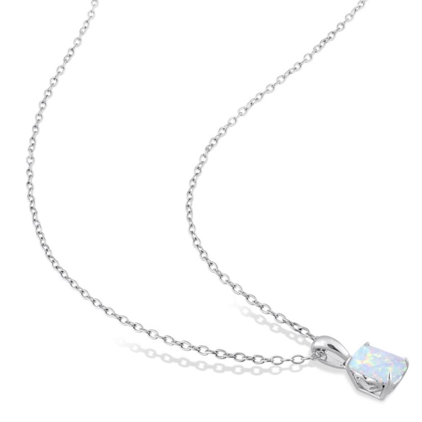 Lab Created Created Opal Pendant with Chain and Earrings 2-Piece Set in Sterling Silver