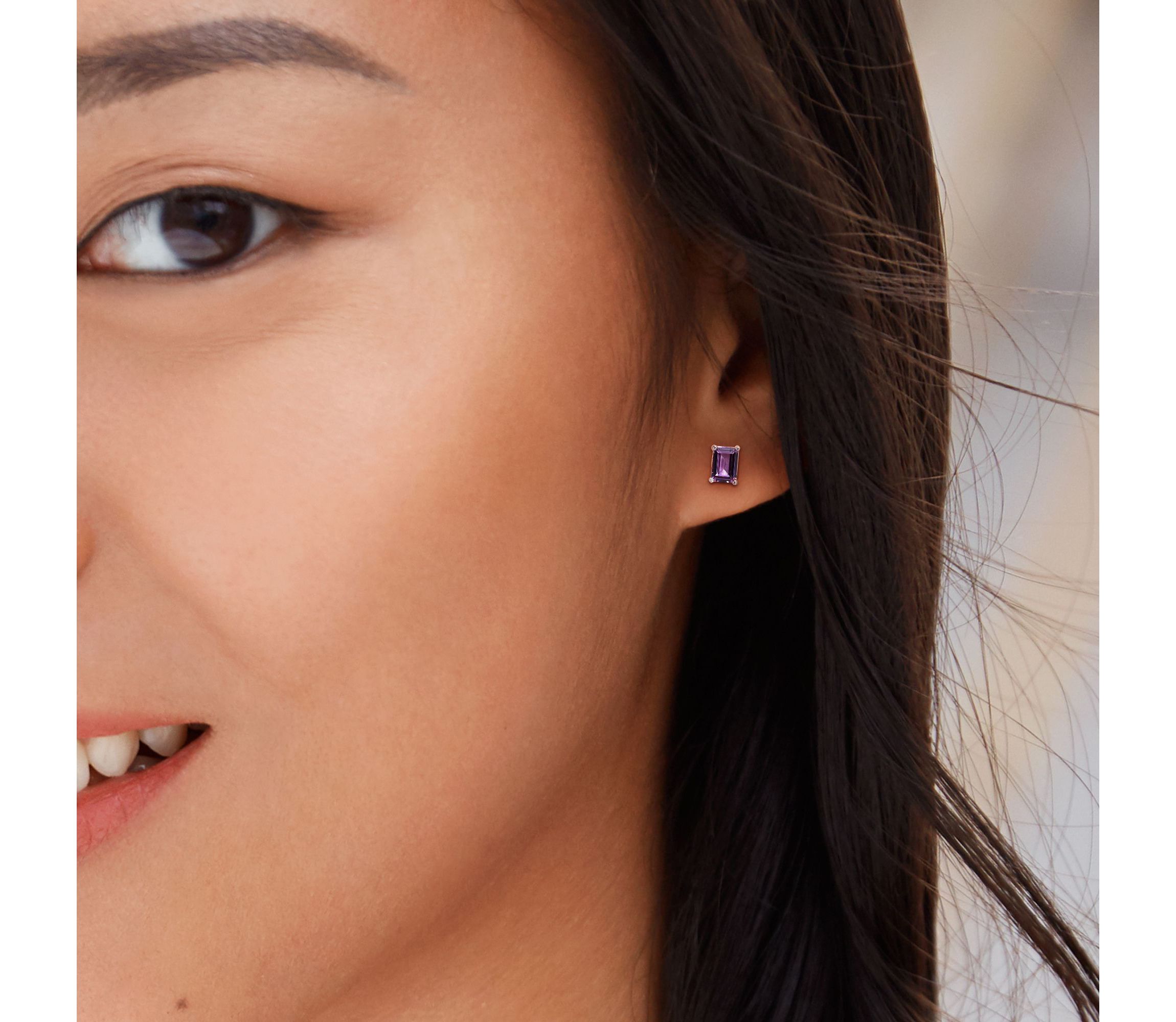 Lab Created Simulated Alexandrite Pendant with Chain and Earrings 2-Piece Set in Sterling Silver