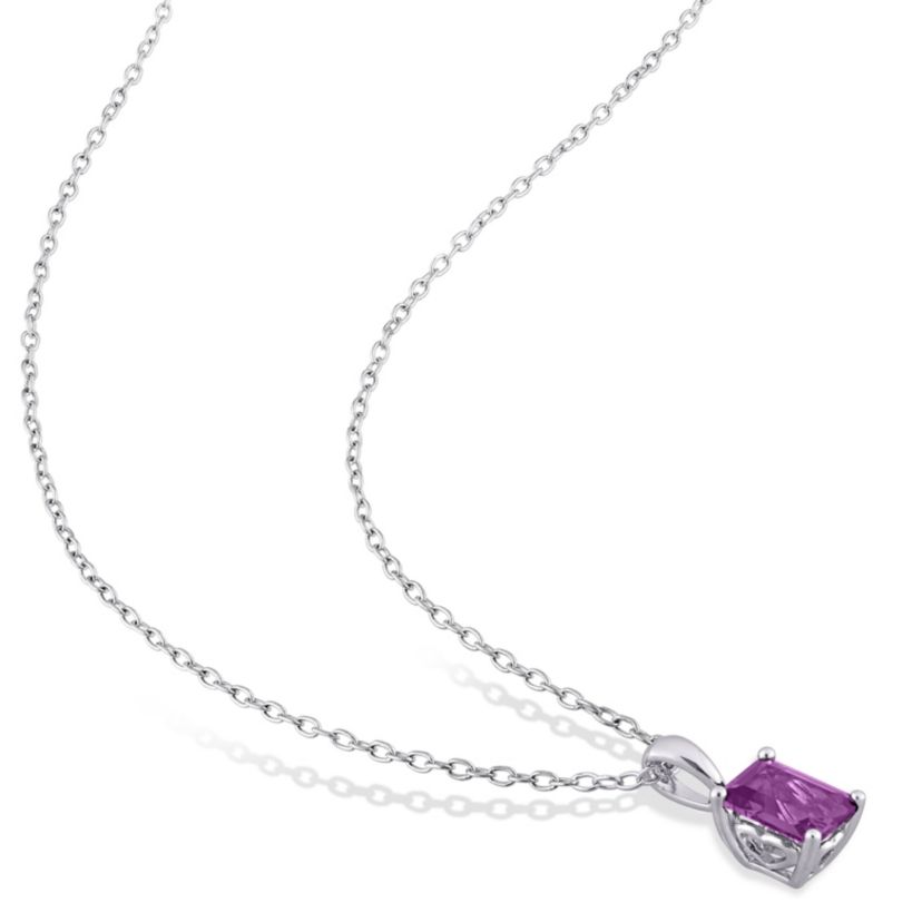 Lab Created Simulated Alexandrite Pendant with Chain and Earrings 2-Piece Set in Sterling Silver