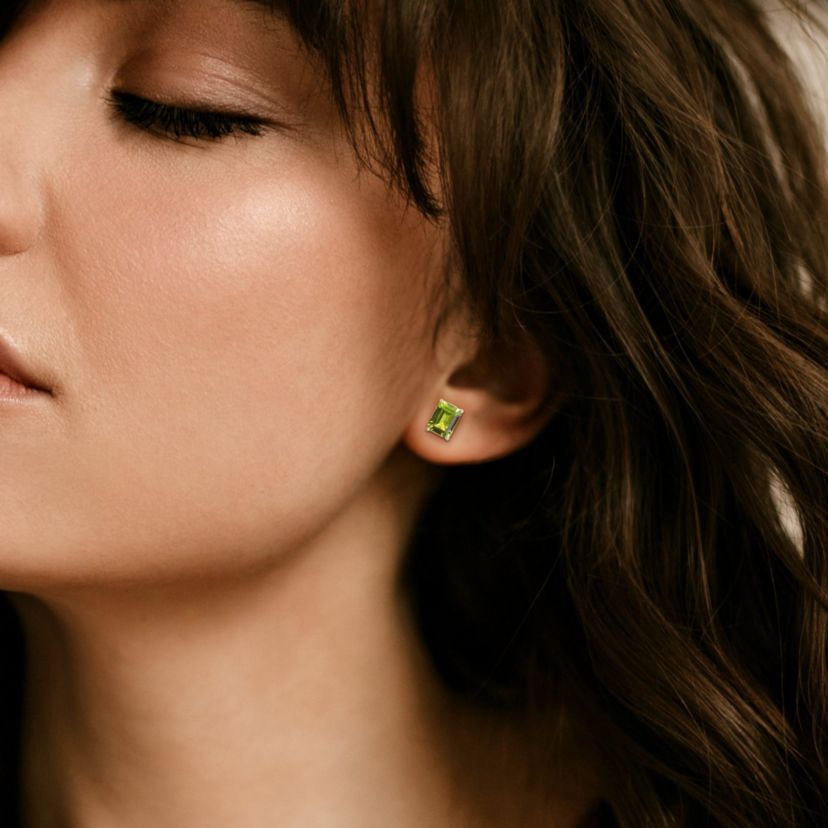 Peridot Pendant with Chain and Earrings 2-Piece Set in Sterling Silver