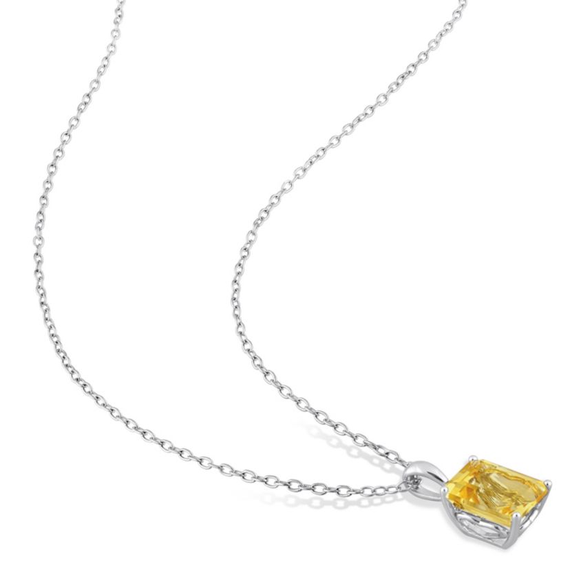 Citrine Pendant with Chain and Earrings 2-Piece Set in Sterling Silver