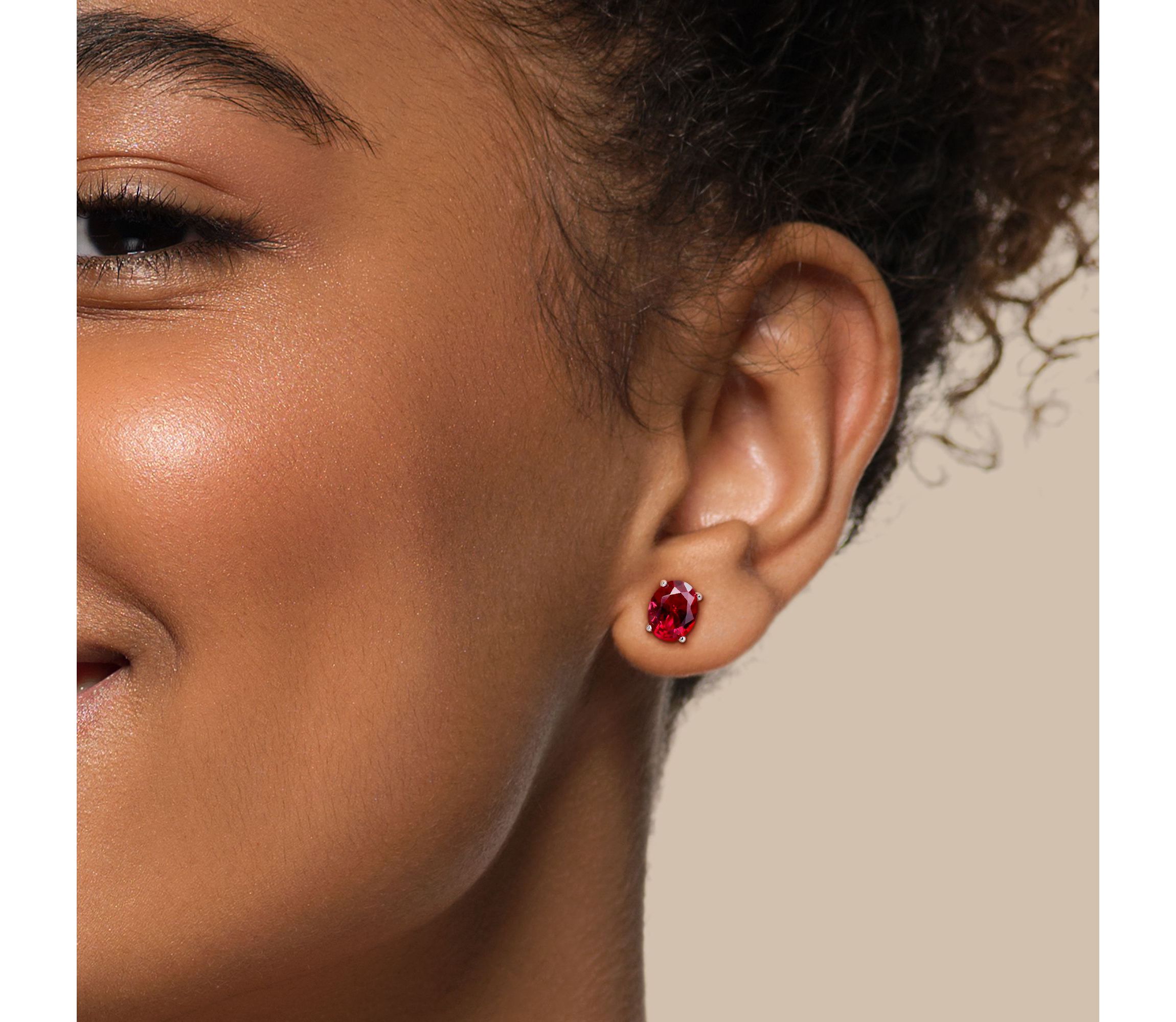 Lab Created Created Ruby Pendant with Chain and Earrings 2-Piece Set in Sterling Silver