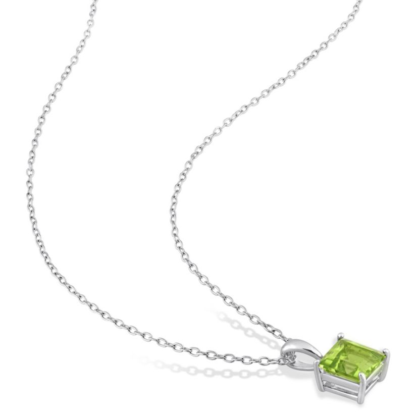 Peridot Pendant with Chain and Earrings 2-Piece Set in Sterling Silver