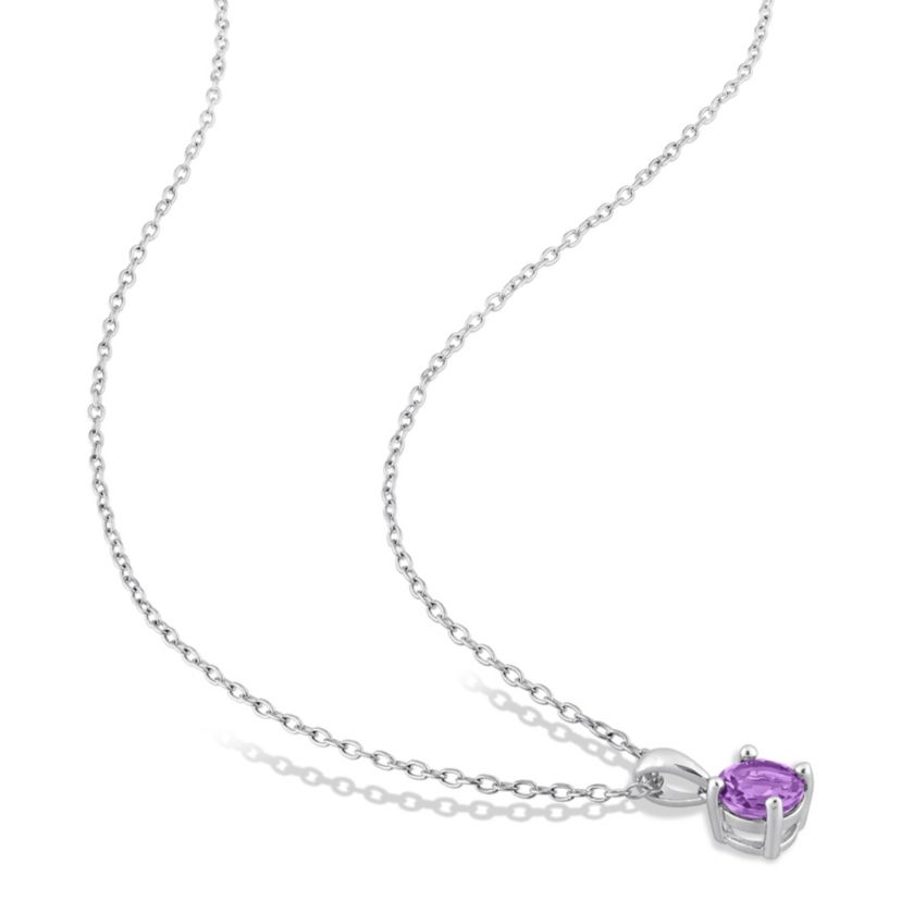 Amethyst Pendant with Chain and Earrings 2-Piece Set in Sterling Silver