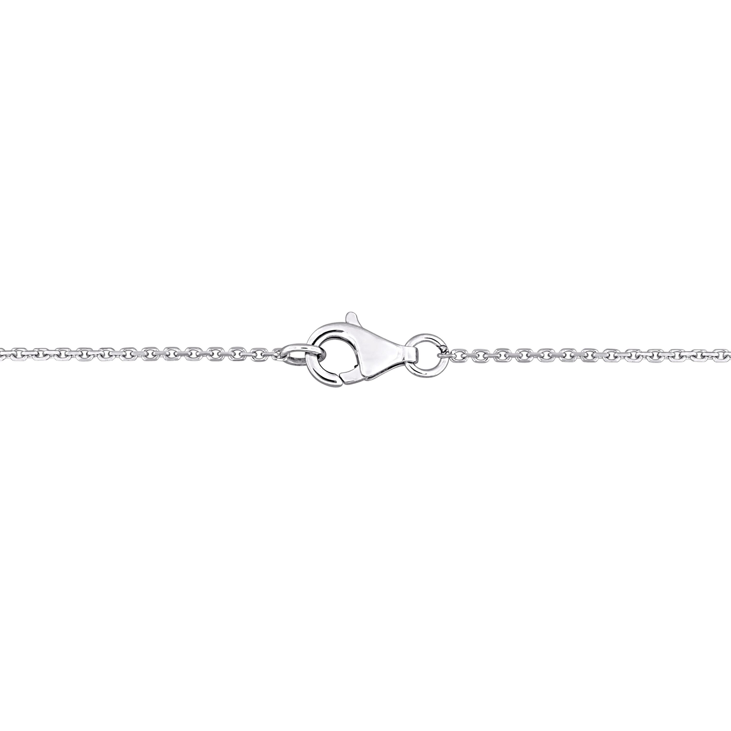 1.10 ct. t.w. Black and White Diamond Halo Necklace in 14K White Gold