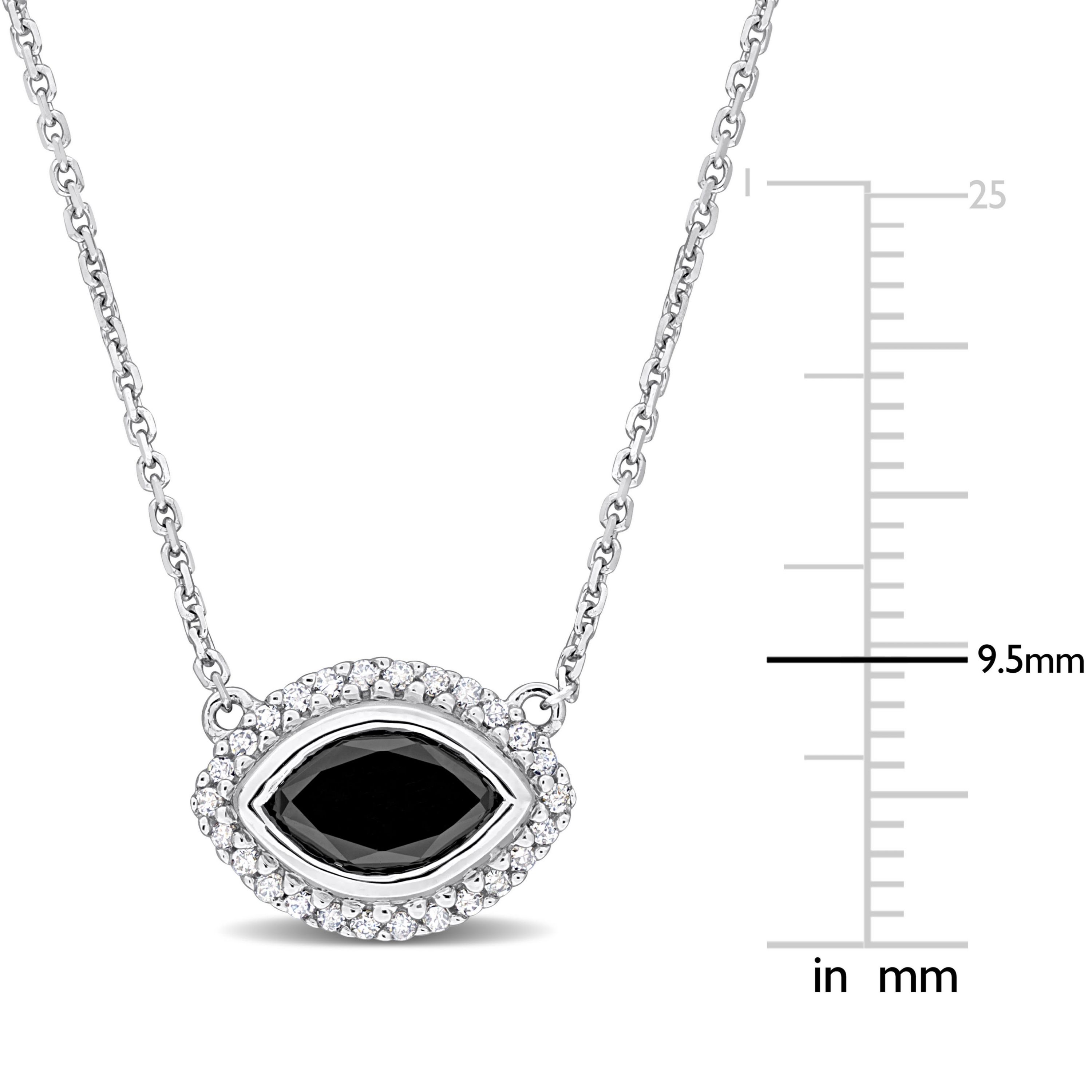 1.10 ct. t.w. Black and White Diamond Necklace in 14K White Gold