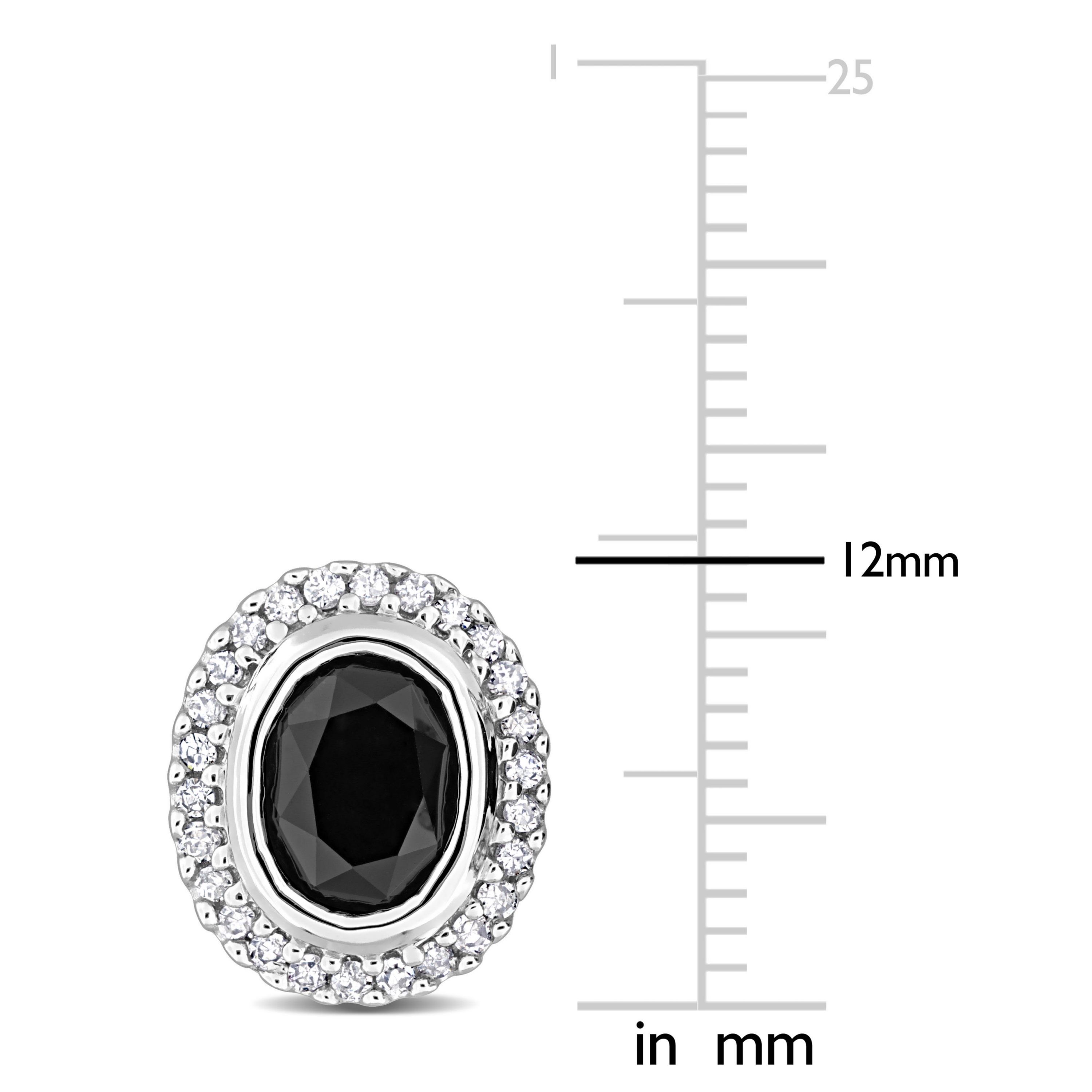 2.20 ct. t.w. Black and White Diamond Halo Stud Earrings in 14K White Gold