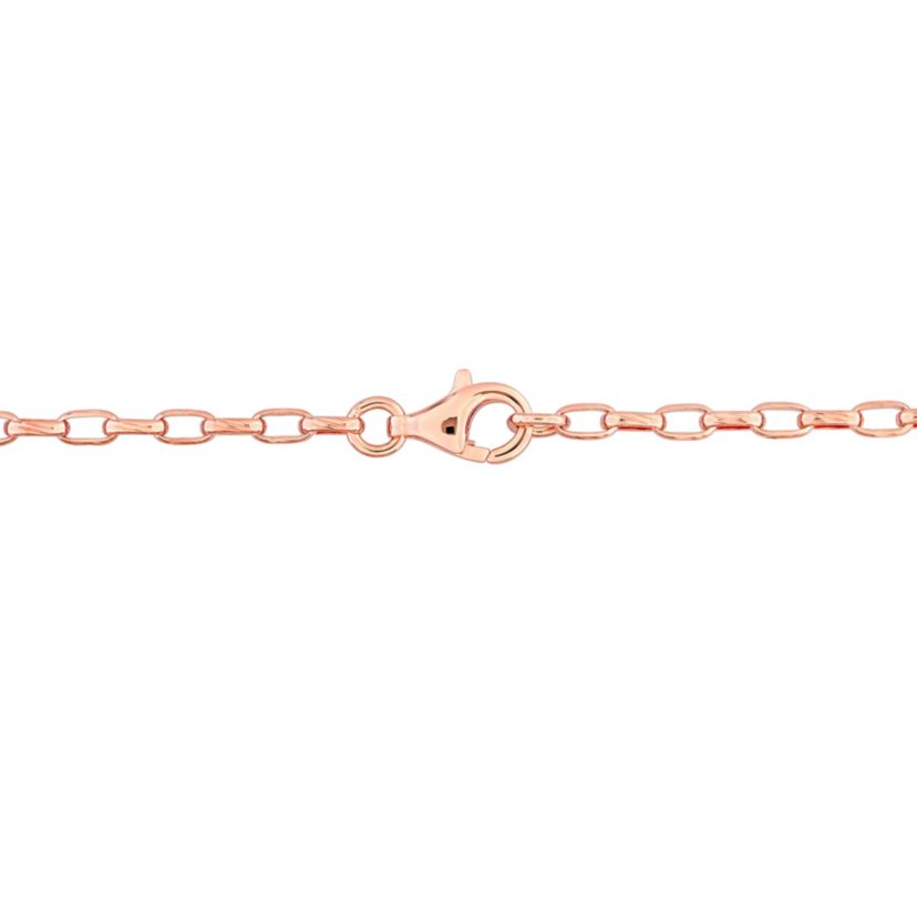 Rose de France and Amethyst Necklace in Rose Plated Sterling Silver