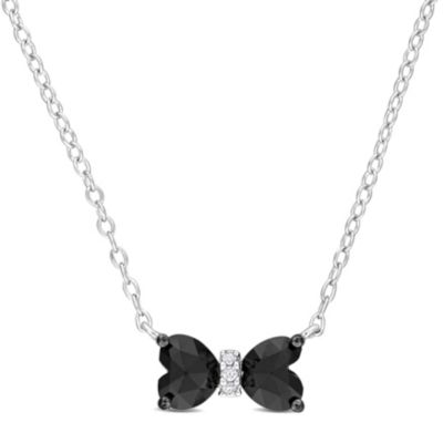 Belk & Co 3/4 ct. t.w. Black and White Diamond Necklace in Sterling Silver with Black Rhodium Plated
