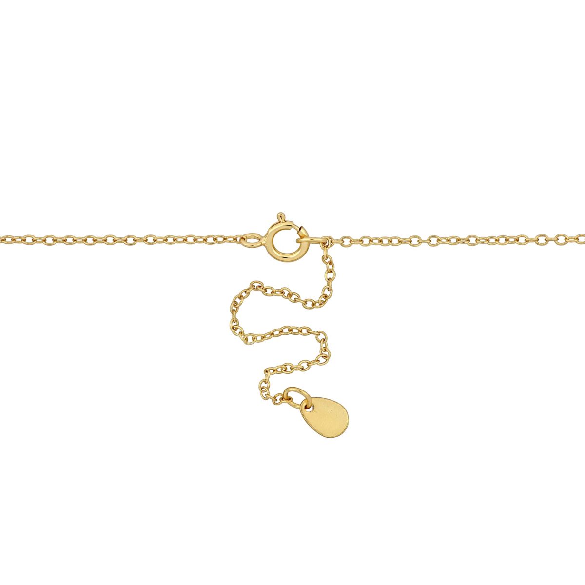 Cubic Zirconia and Turquoise Color Bead Necklace Yellow Plated Sterling Silver