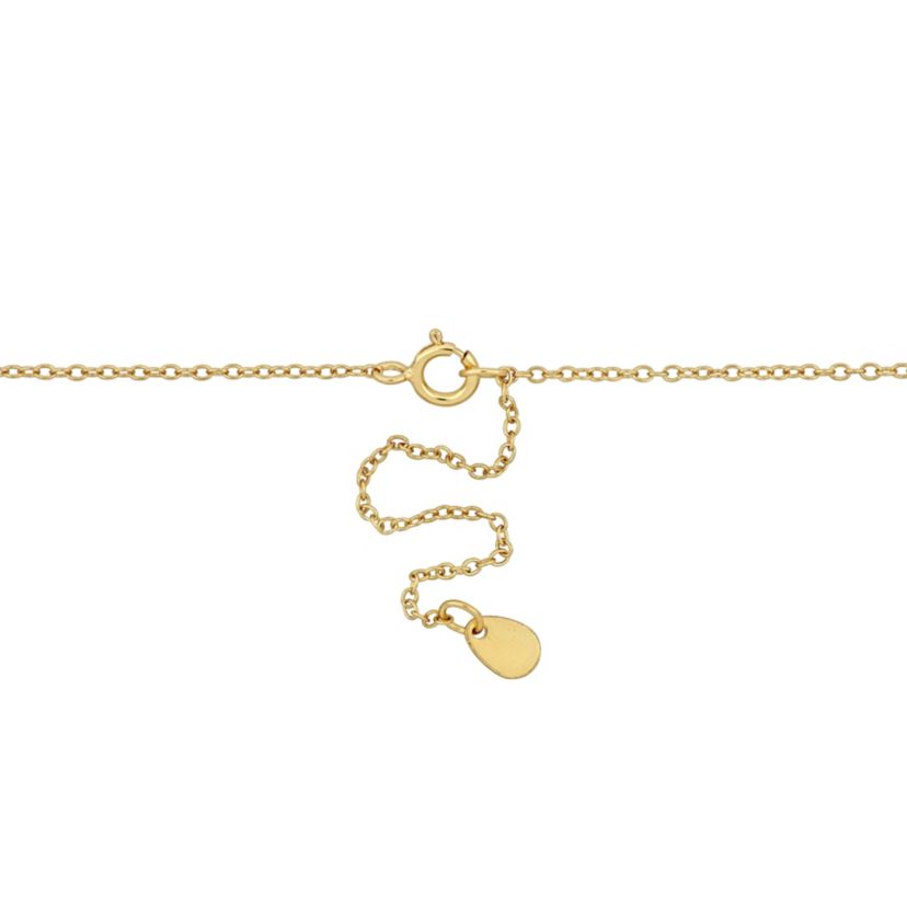 Cubic Zirconia and Turquoise Color Bead Necklace Yellow Plated Sterling Silver
