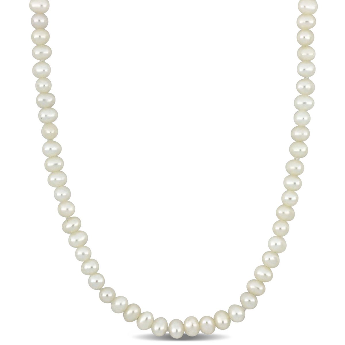 3-4mm Freshwater Cultured Pearl Necklace with 10K Yellow Gold Lobster Clasp