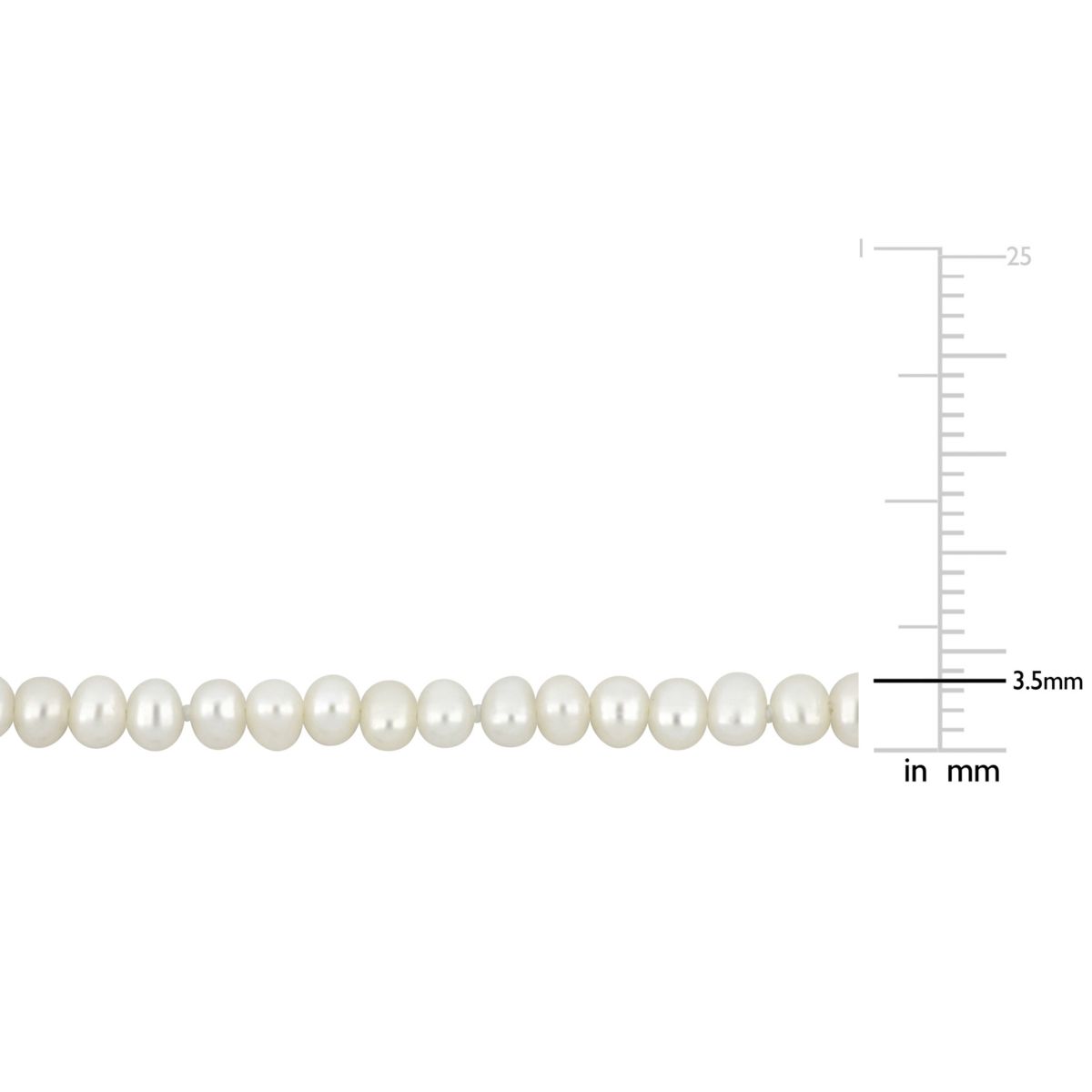 3-4mm Freshwater Cultured Pearl Necklace with 10K Yellow Gold Lobster Clasp