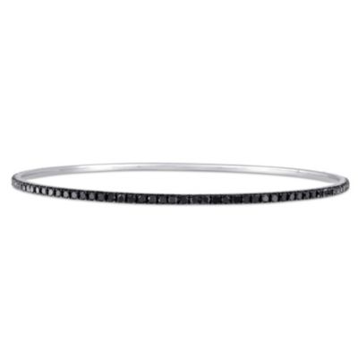 Belk & Co 2.26 ct. t.w. Black Diamond Bangle in 14K White Gold with Black Rhodium Plated