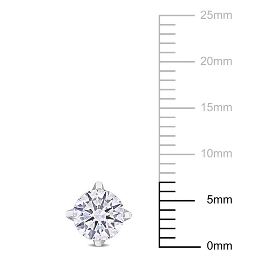 1 ct. t.w. Lab Grown Diamond and Tsavorite Stud Post Earrings in 14K White Gold
