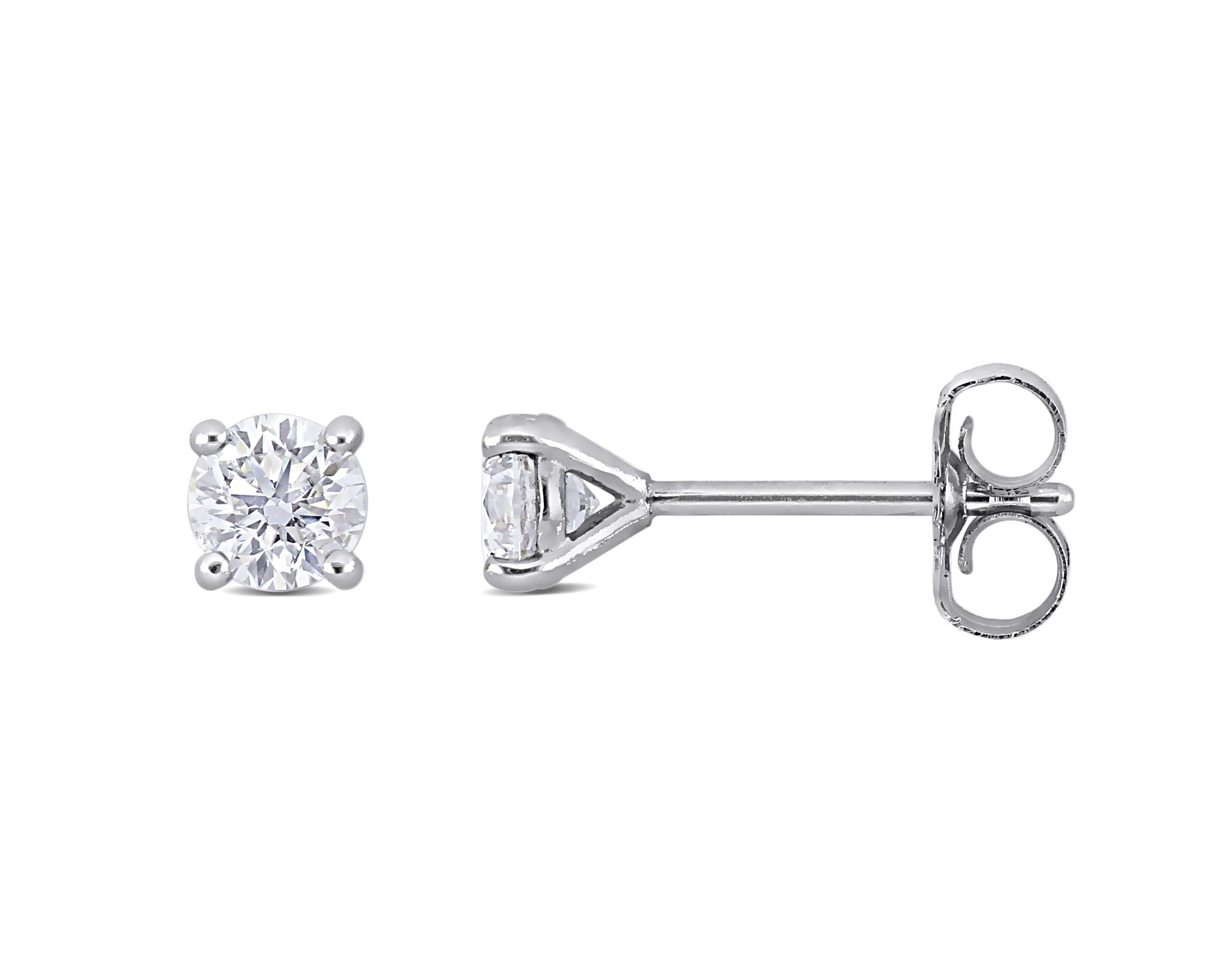 1/2 ct. t.w. Lab Grown Diamond Stud Post Earrings in 14K White Gold