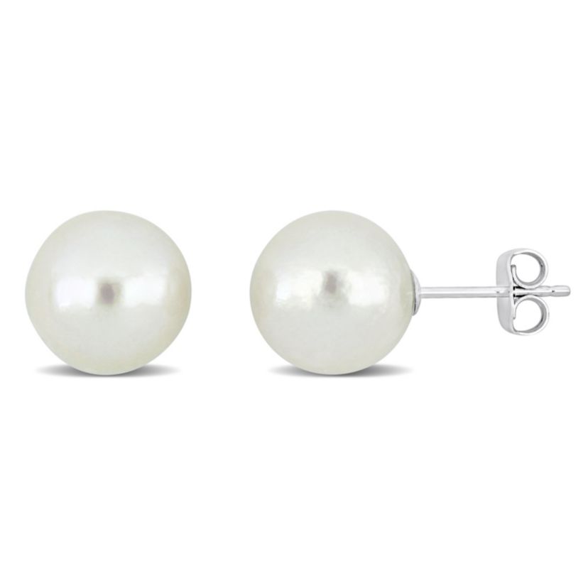 11-12MM Freshwater Cultured Edison Pearl Stud Earrings in Sterling Silver