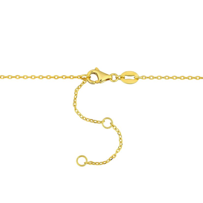 Blue Sapphire Beads and 4-6.5mm Freshwater Cultured Pearl Necklace in Yellow Plated Sterling Silver
