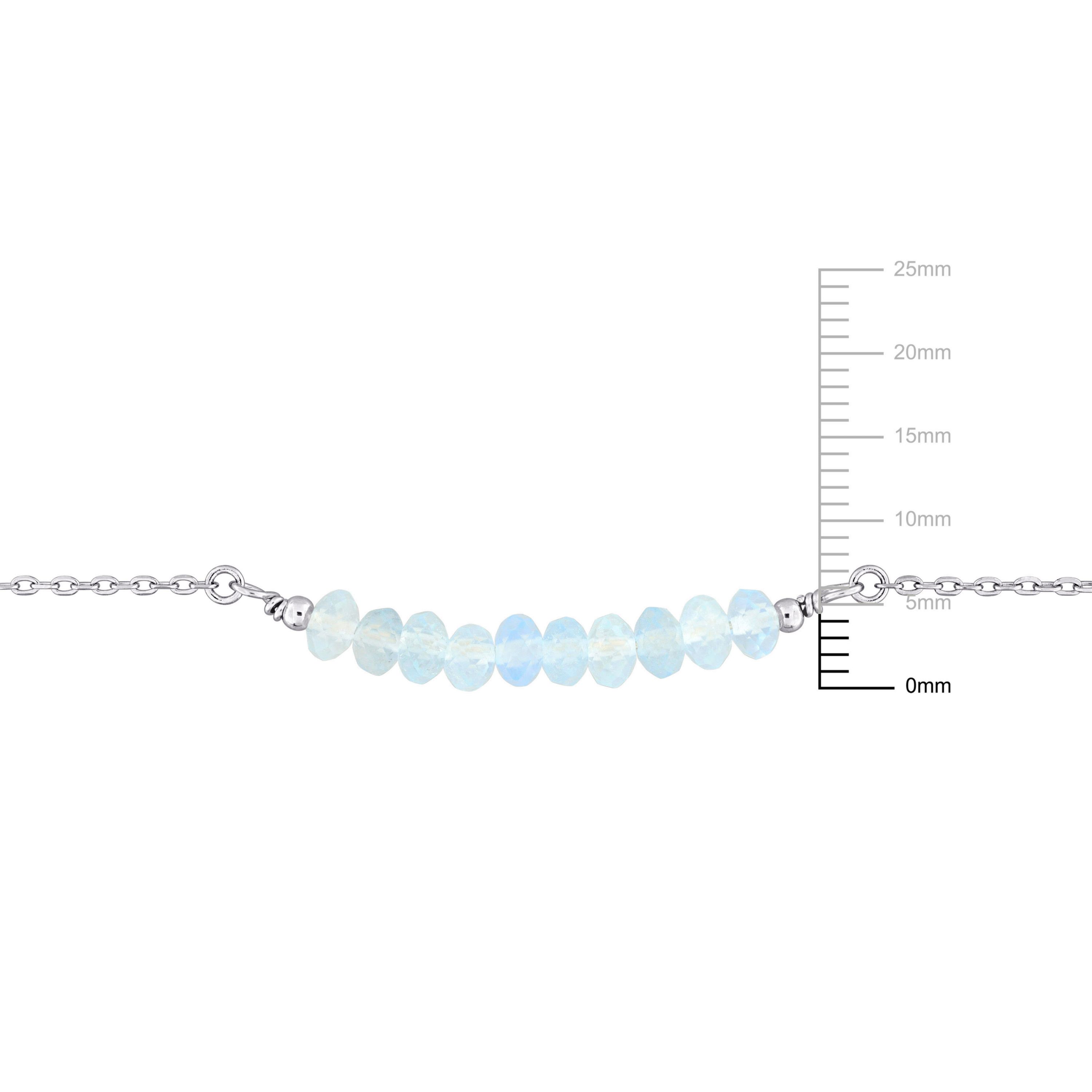 Aquamarine Bead Bracelet in Sterling Silver
