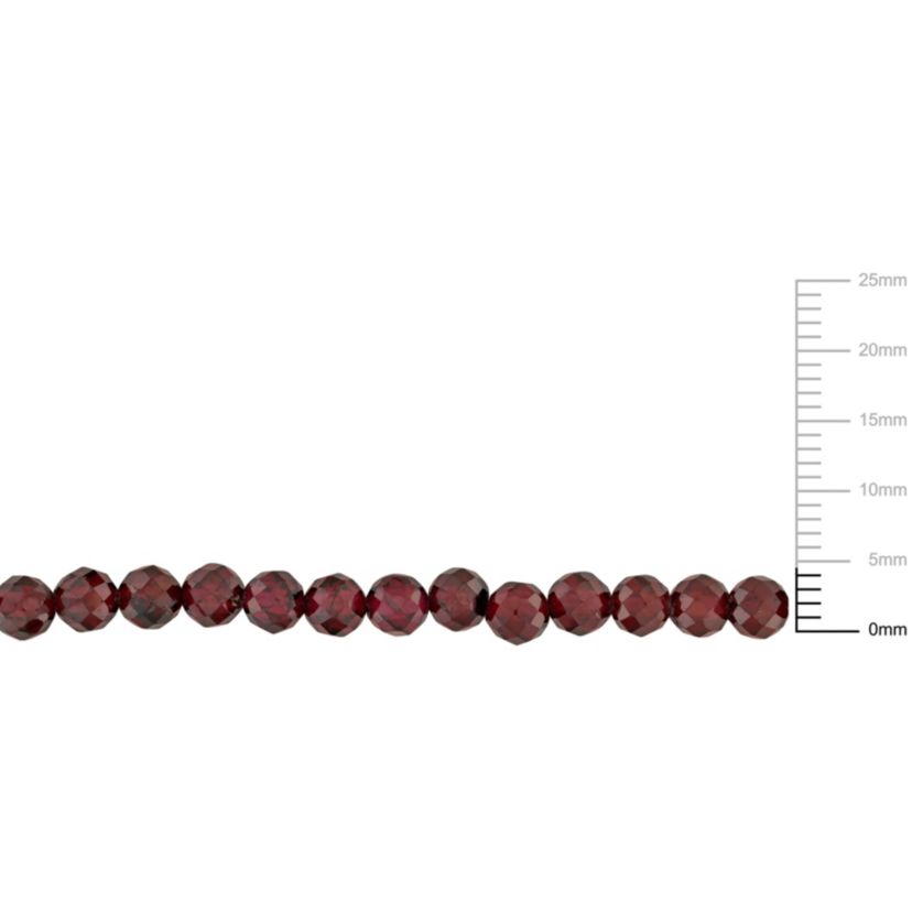 Garnet Facetted Beaded Bracelet in Yellow Plated Sterling Silver