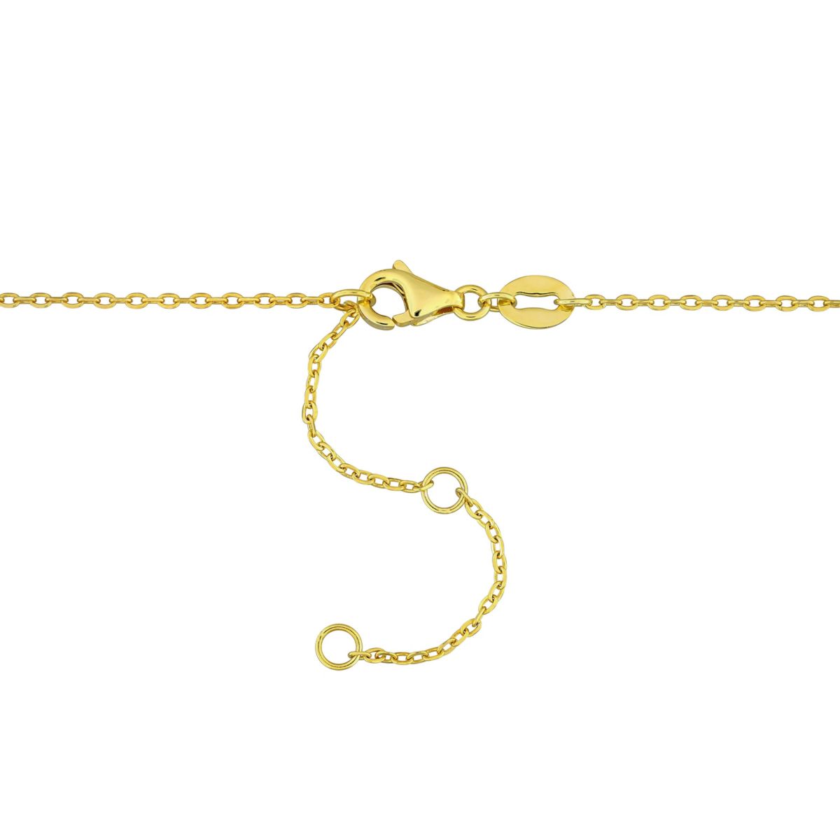 Peridot Bead Necklace in Yellow Plated Sterling Silver