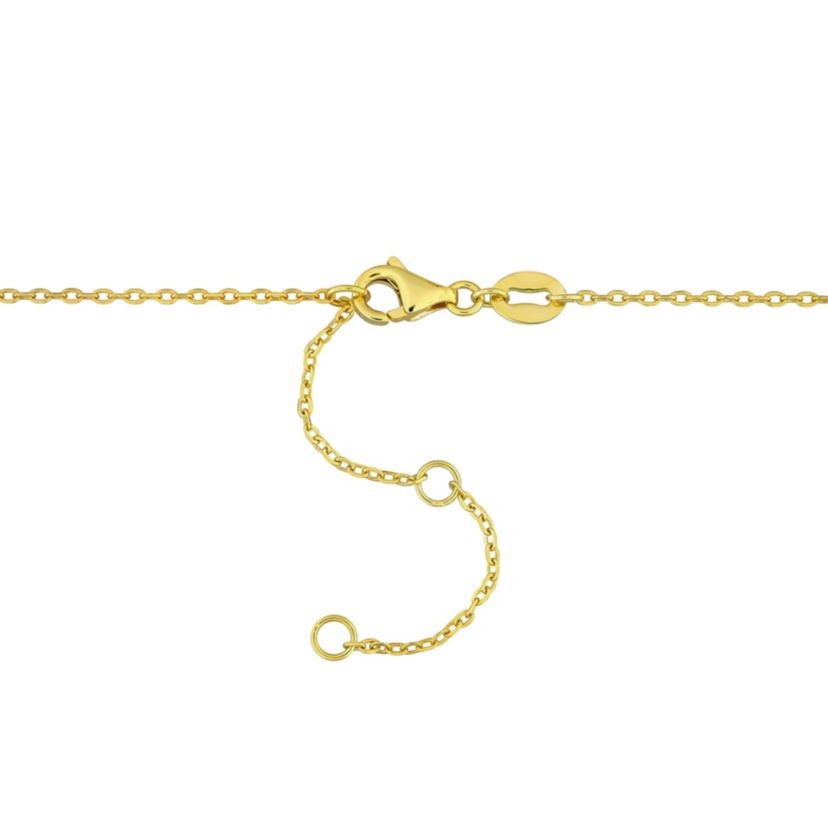 Peridot Bead Necklace in Yellow Plated Sterling Silver