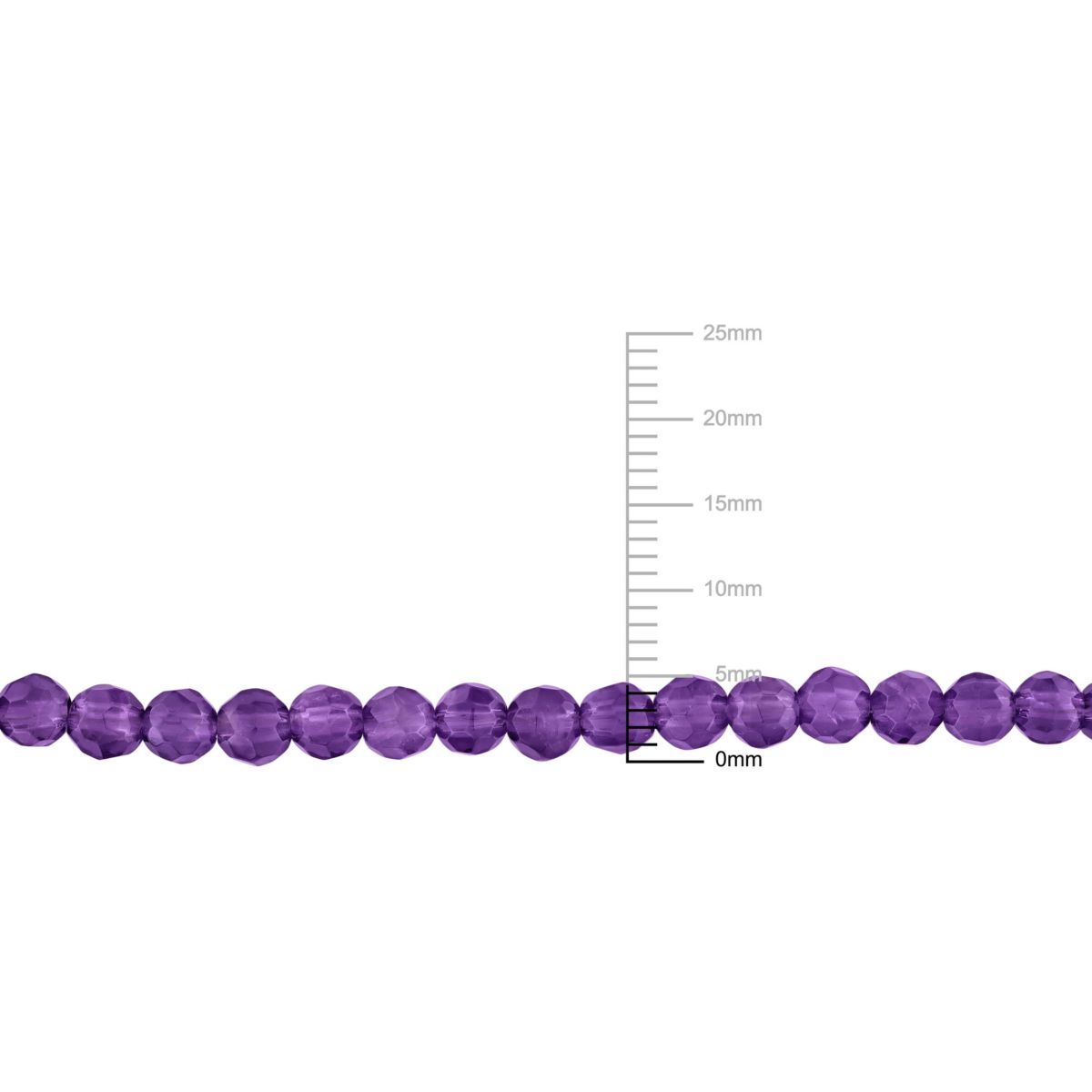 Amethyst Facetted Bead Necklace in Sterling Silver
