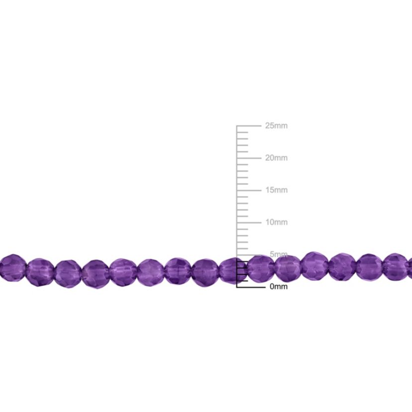 Amethyst Facetted Bead Necklace in Sterling Silver