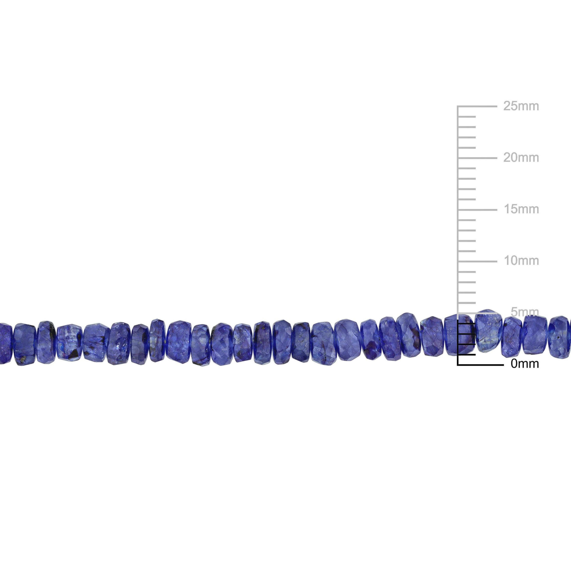 Blue Sapphire Facetted Bead Necklace in Sterling Silver