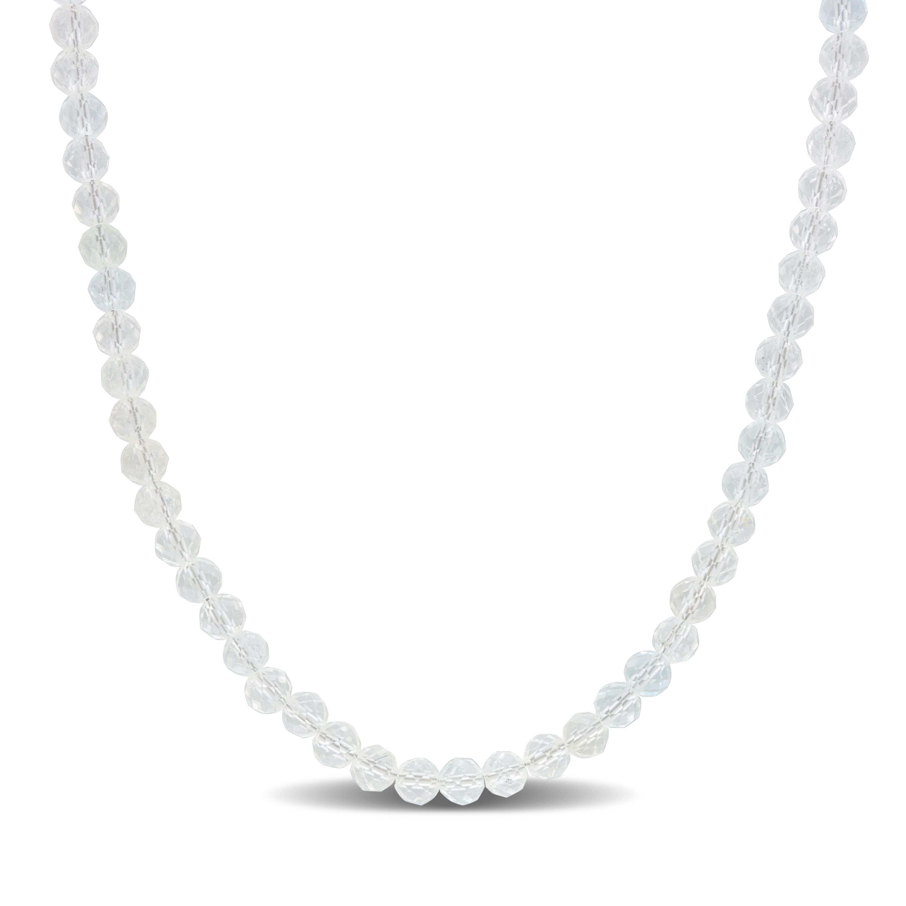 White Topaz Vintage Necklace in Sterling Silver