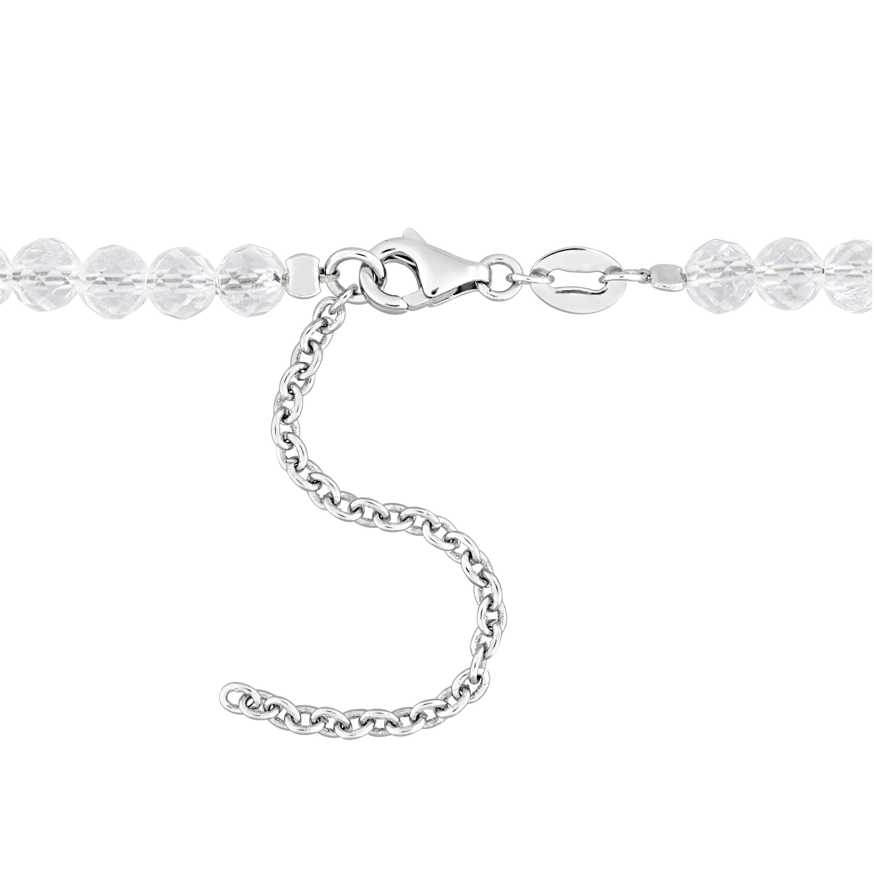 White Topaz Vintage Necklace in Sterling Silver