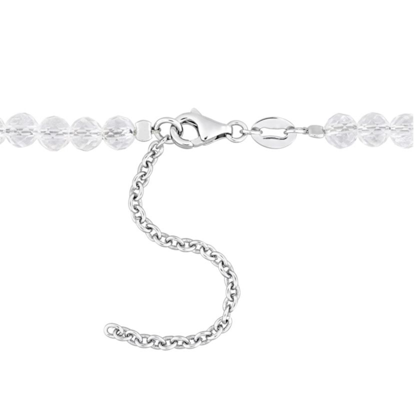 White Topaz Vintage Necklace in Sterling Silver