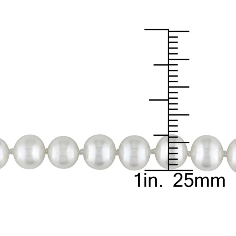 6-6.5mm Freshwater Cultured Pearl Bracelet with 14K Yellow Gold Fisheye Clasp