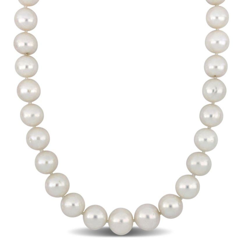 12-14mm Freshwater Cultured Pearl Necklace with 14K Yellow Gold Ball Clasp