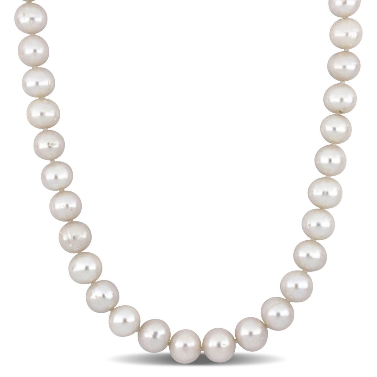 10-11mm Freshwater Cultured Pearl Necklace with 14K Yellow Gold Ball Clasp