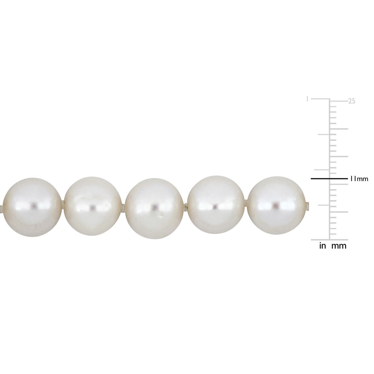 10-11mm Freshwater Cultured Pearl Necklace with 14K Yellow Gold Ball Clasp