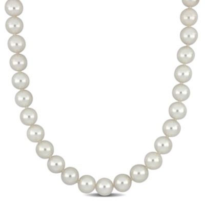 Belk & Co 9-9.5mm Japanese Akoya Cultured Pearl Necklace with 14K Yellow Gold Fisheye Clasp, 18 in