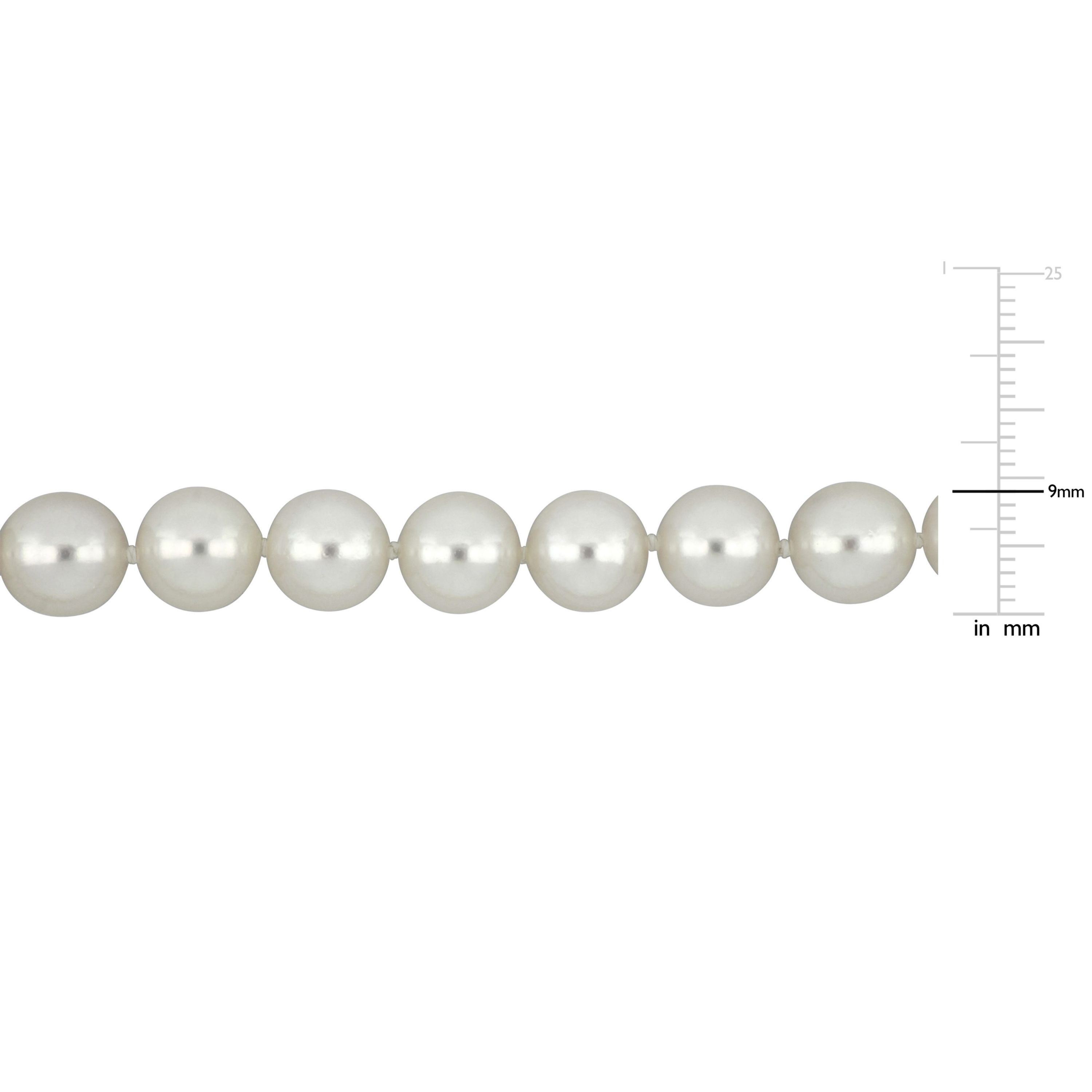 9-9.5mm Japanese Akoya Cultured Pearl Necklace with 14K Yellow Gold Fisheye Clasp