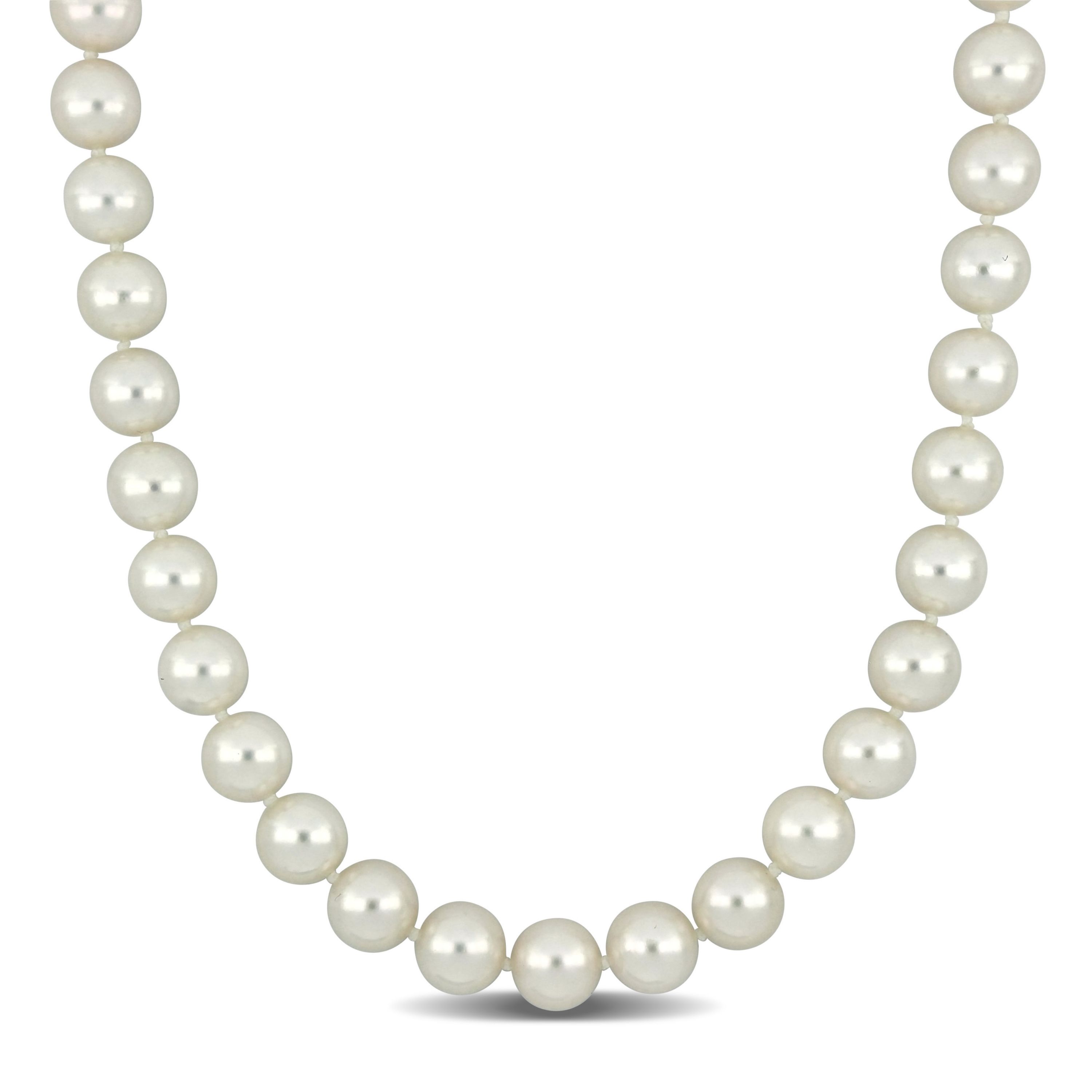 9-9.5mm Japanese Akoya Cultured Pearl Necklace with 14K Yellow Gold Fisheye Clasp