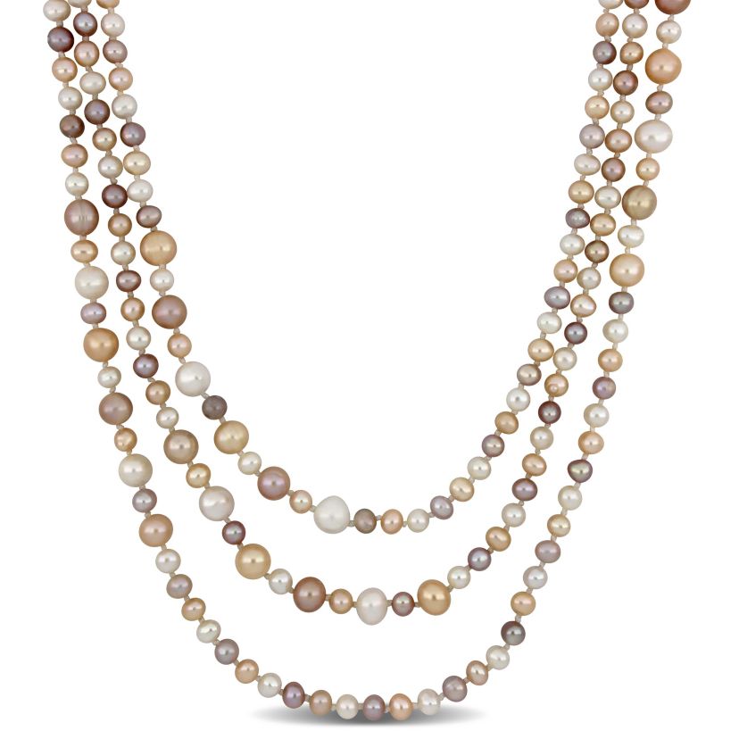 7.5-8mm Multi-Color Freshwater Cultured Pearl Endless Necklace
