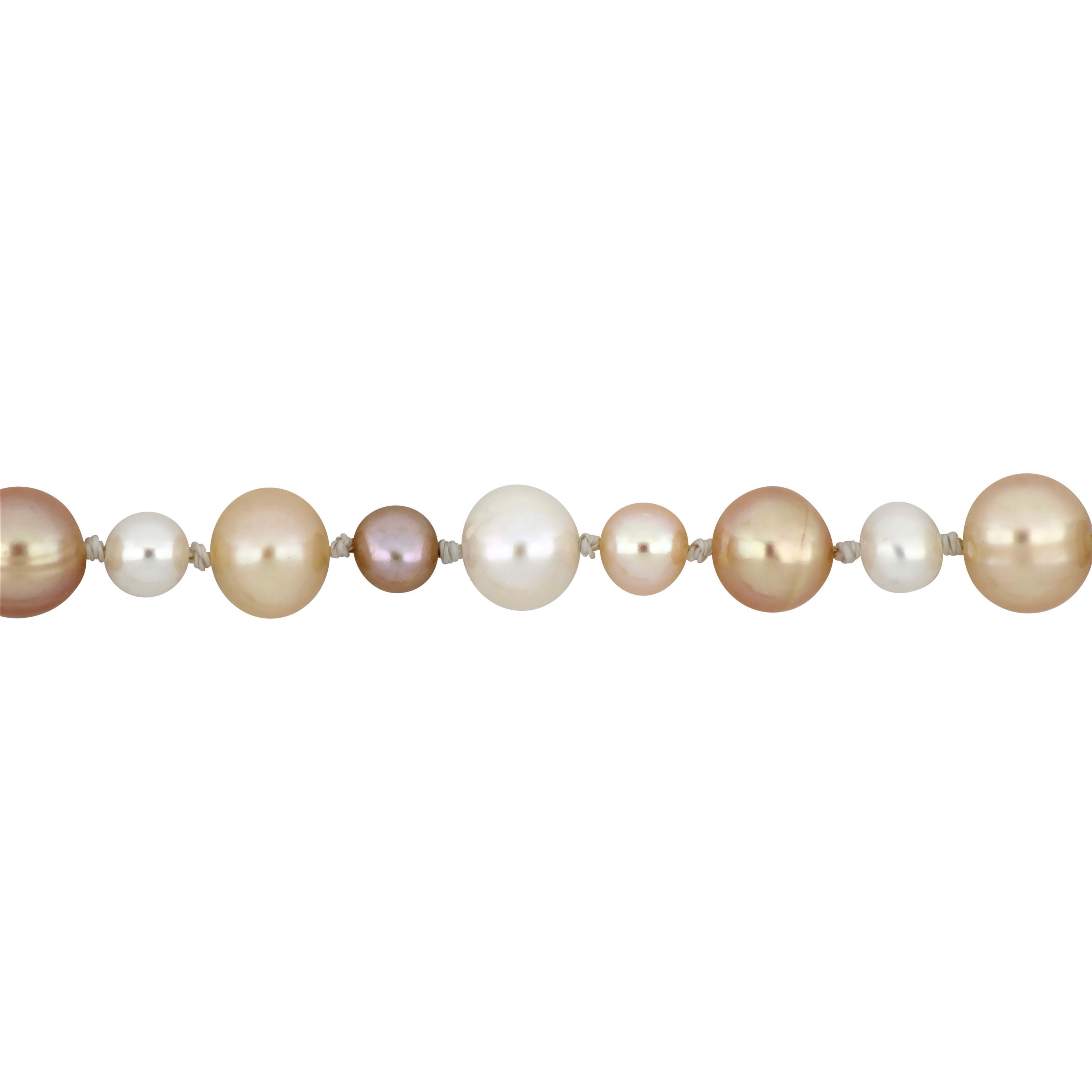 7.5-8mm Multi-Color Freshwater Cultured Pearl Endless Necklace